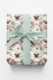 Pug Garden Party Wrapping Paper