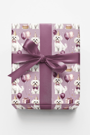 Elegant Birthday Maltese Wrapping Paper