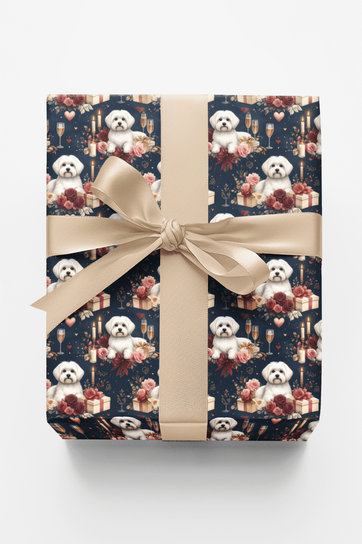 Maltese Anniversary Celebration Wrapping Paper