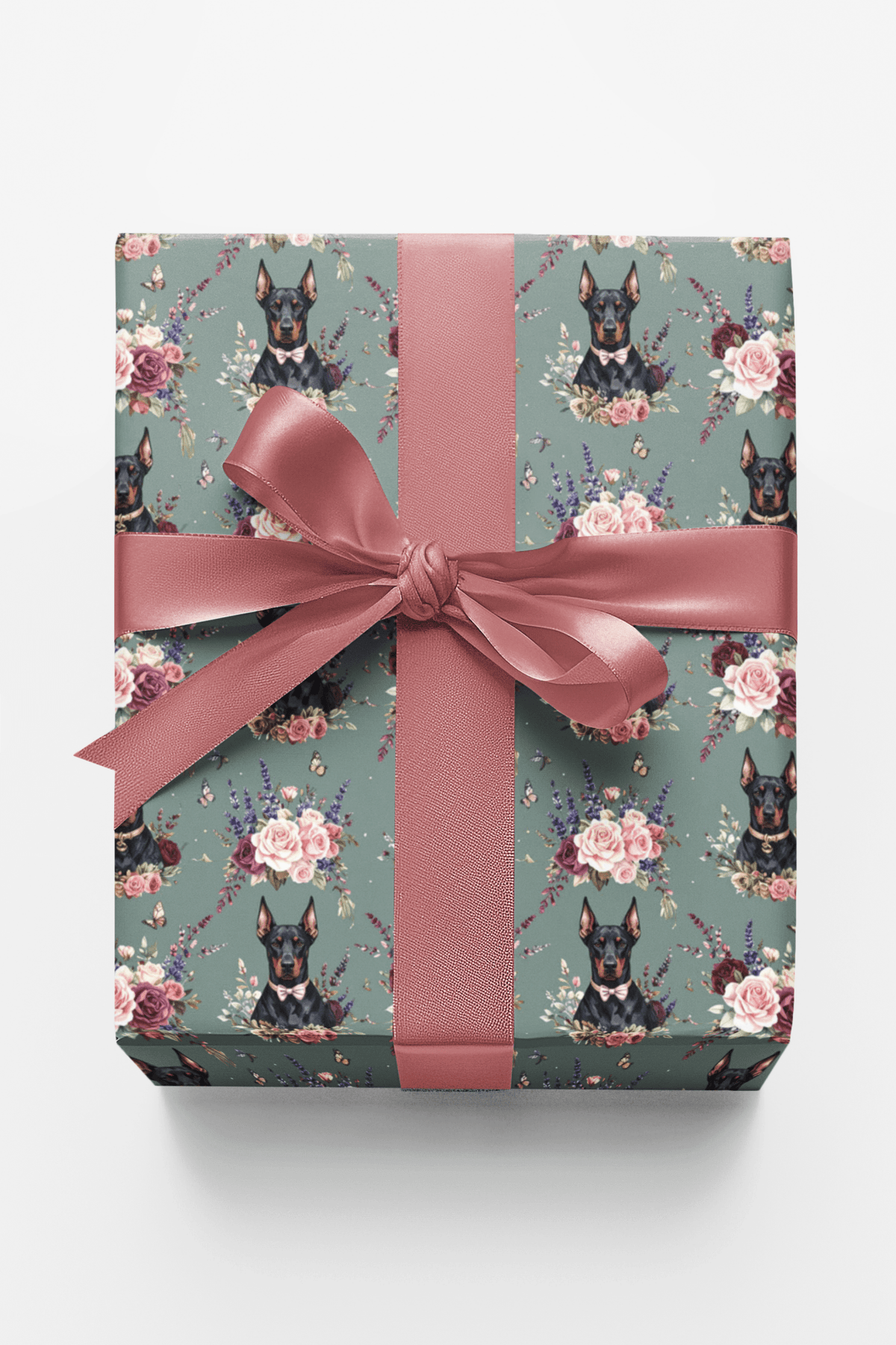 Doberman Garden Splendor Wrapping Paper