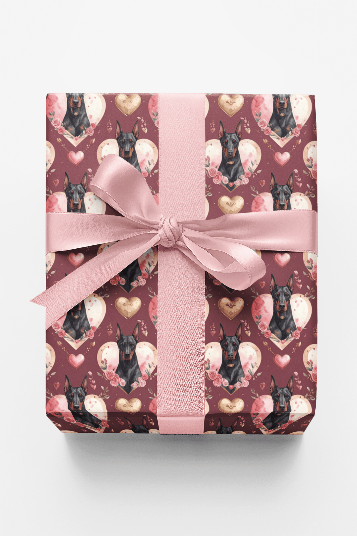 Romantic Valentine’s Doberman Wrapping Paper