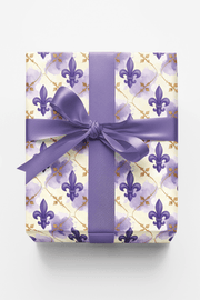 Ornamental Fleur-de-lis Rows Wrapping Paper