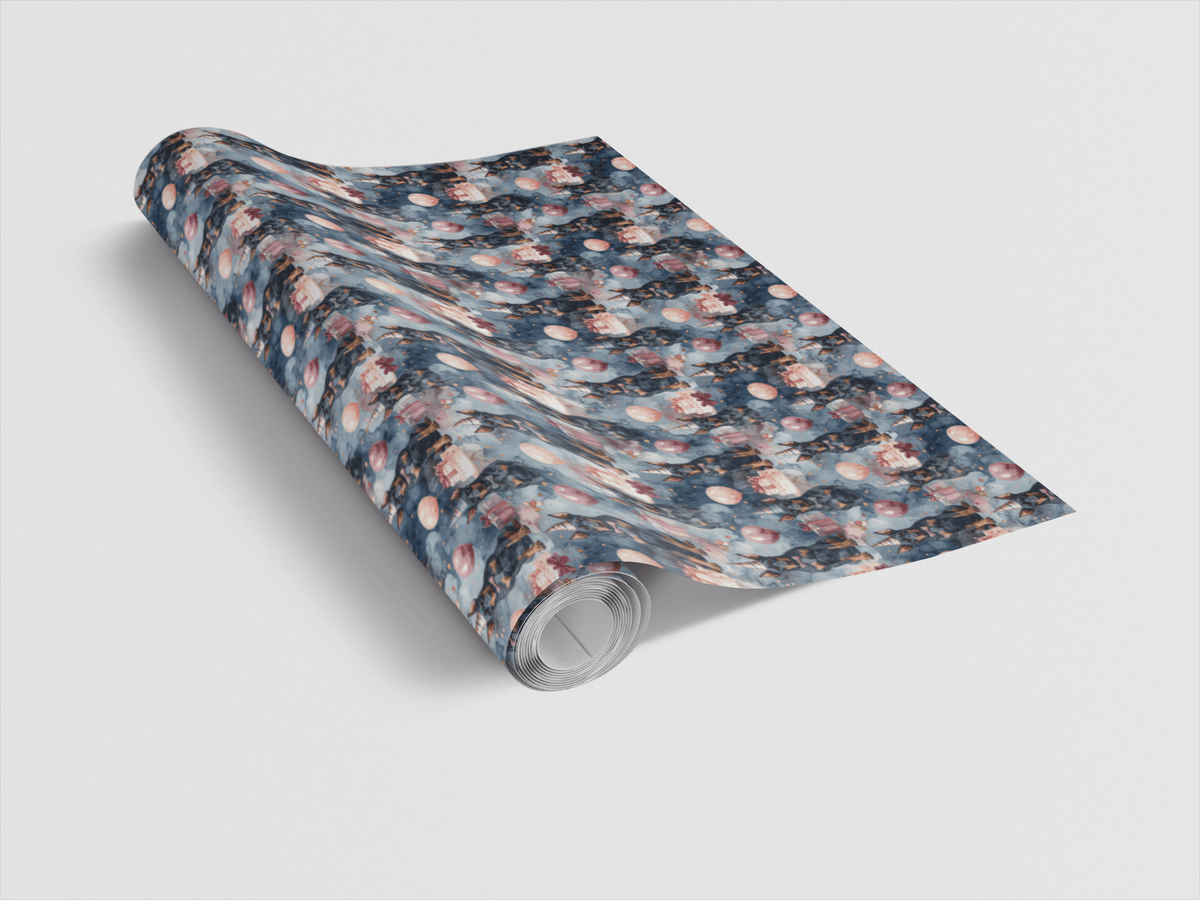 Elegant Birthday Dobermans Wrapping Paper