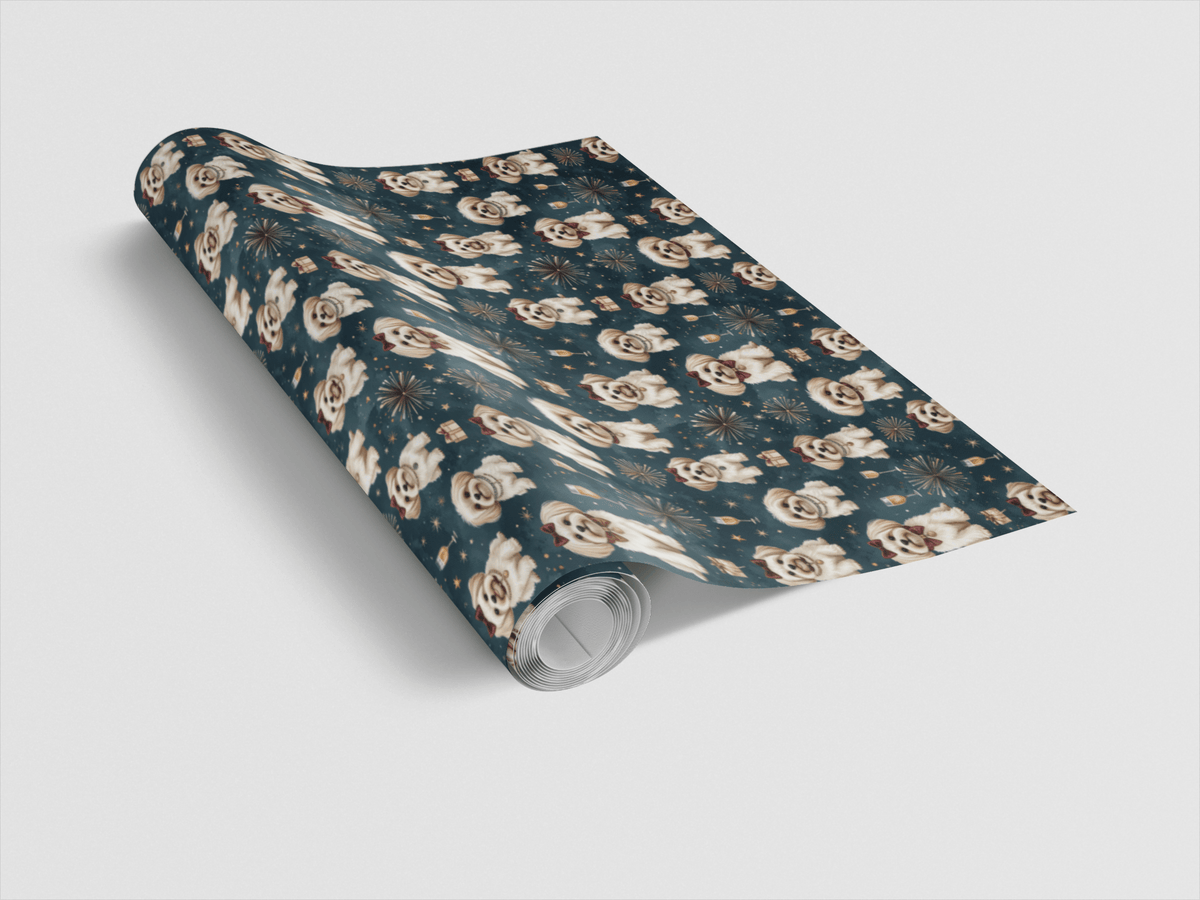 New Year’s Eve Maltese Wrapping Paper