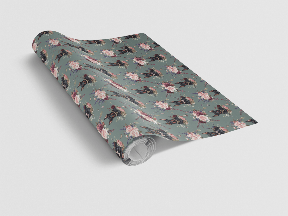 Doberman Garden Splendor Wrapping Paper