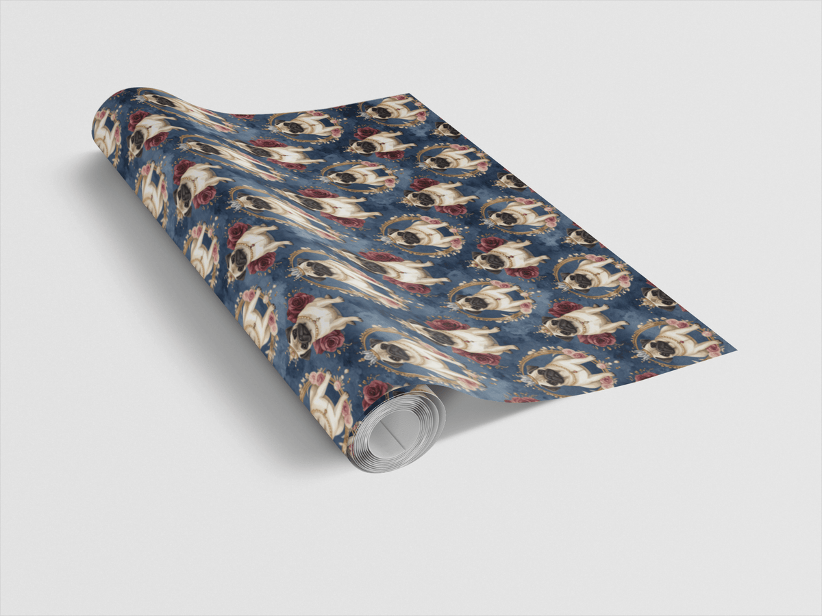 Regal Pug Celebration Wrapping Paper