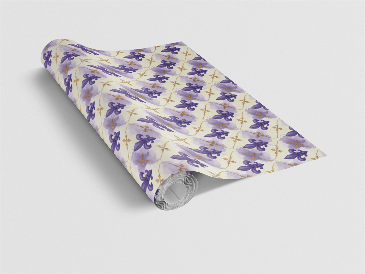 Ornamental Fleur-de-lis Rows Wrapping Paper