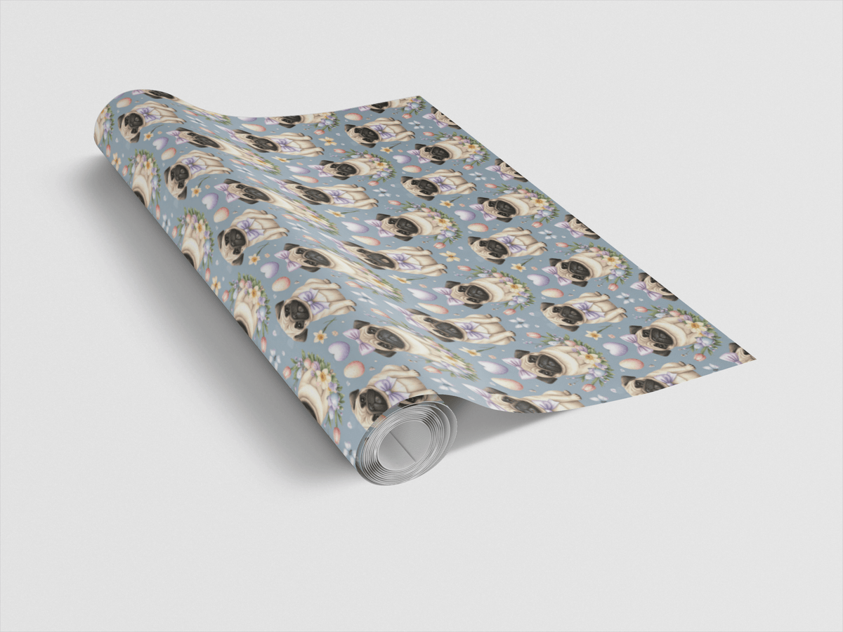 Pastel Easter Pugs Wrapping Paper