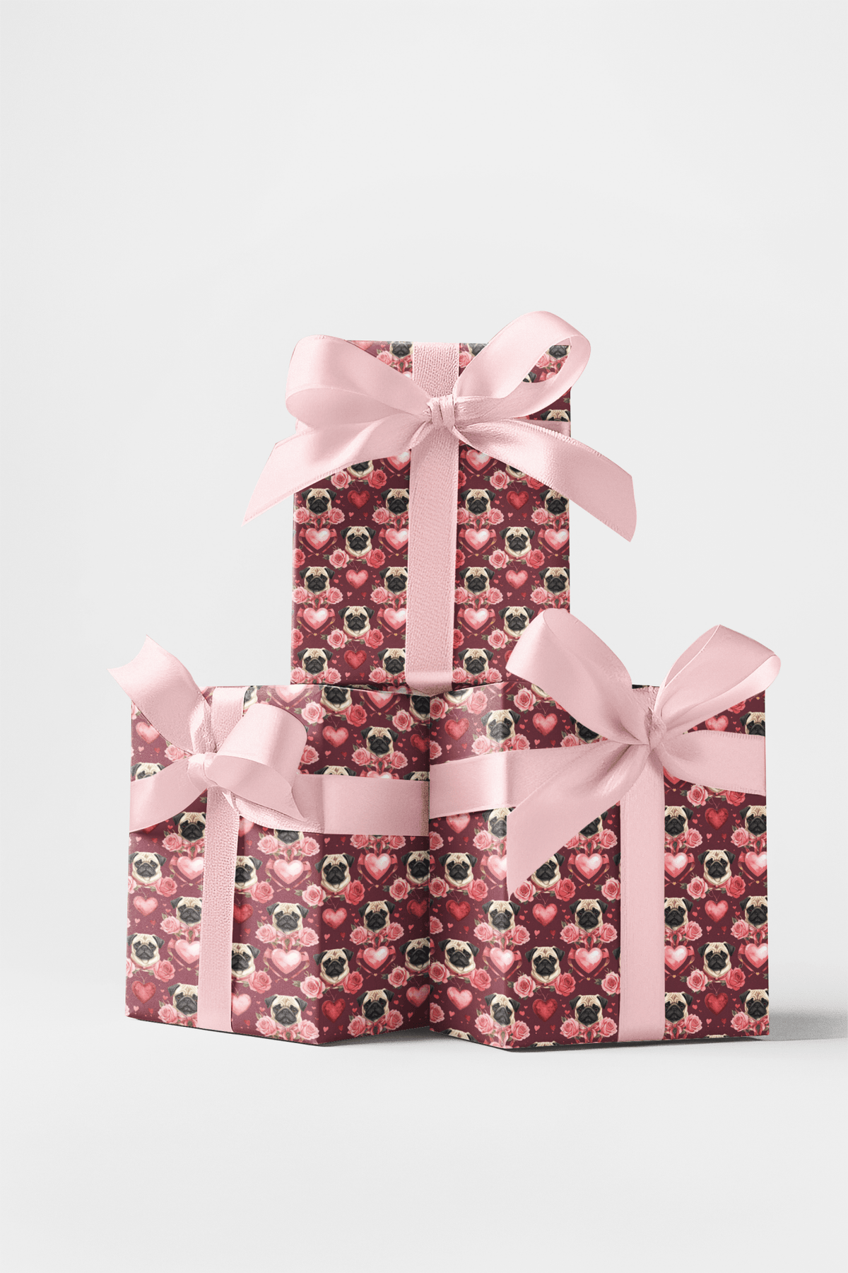 Valentine’s Pug Sweethearts Wrapping Paper