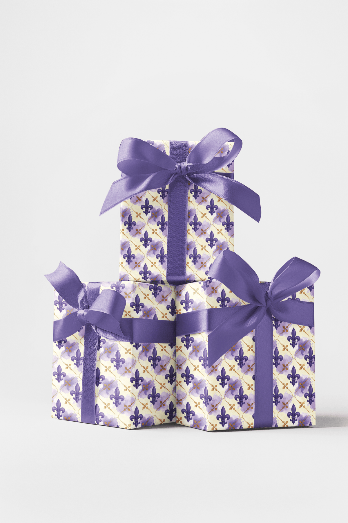 Ornamental Fleur-de-lis Rows Wrapping Paper