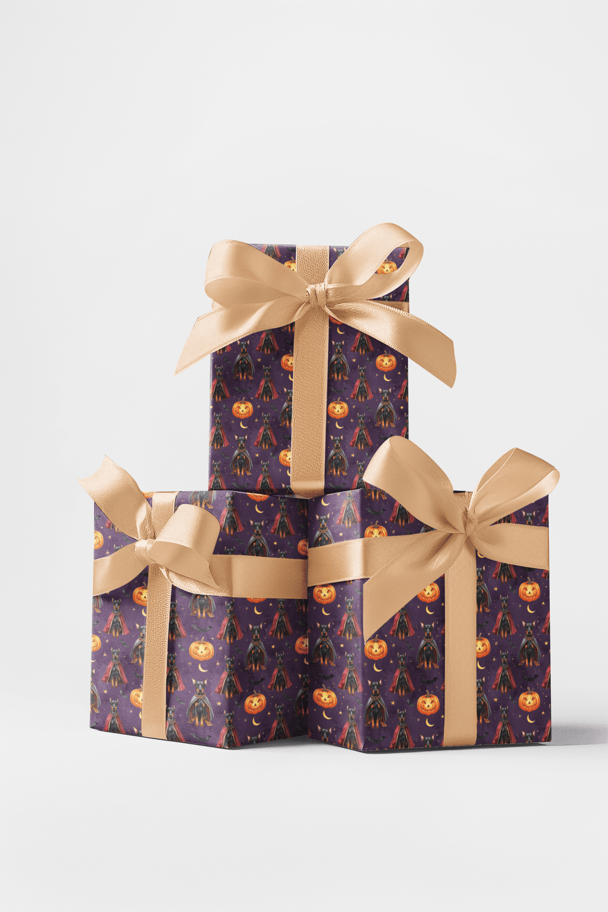 Gothic Halloween Dobermans Wrapping Paper