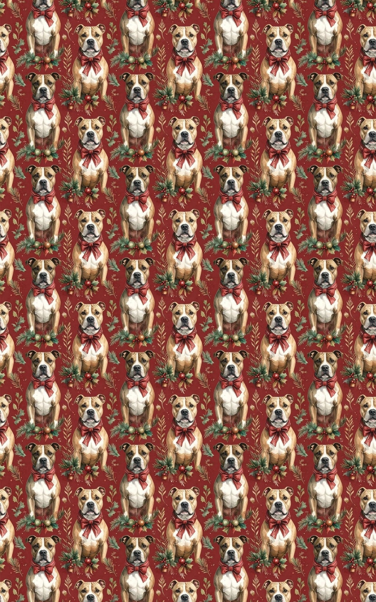 Cozy Christmas Staffies Wrapping Paper