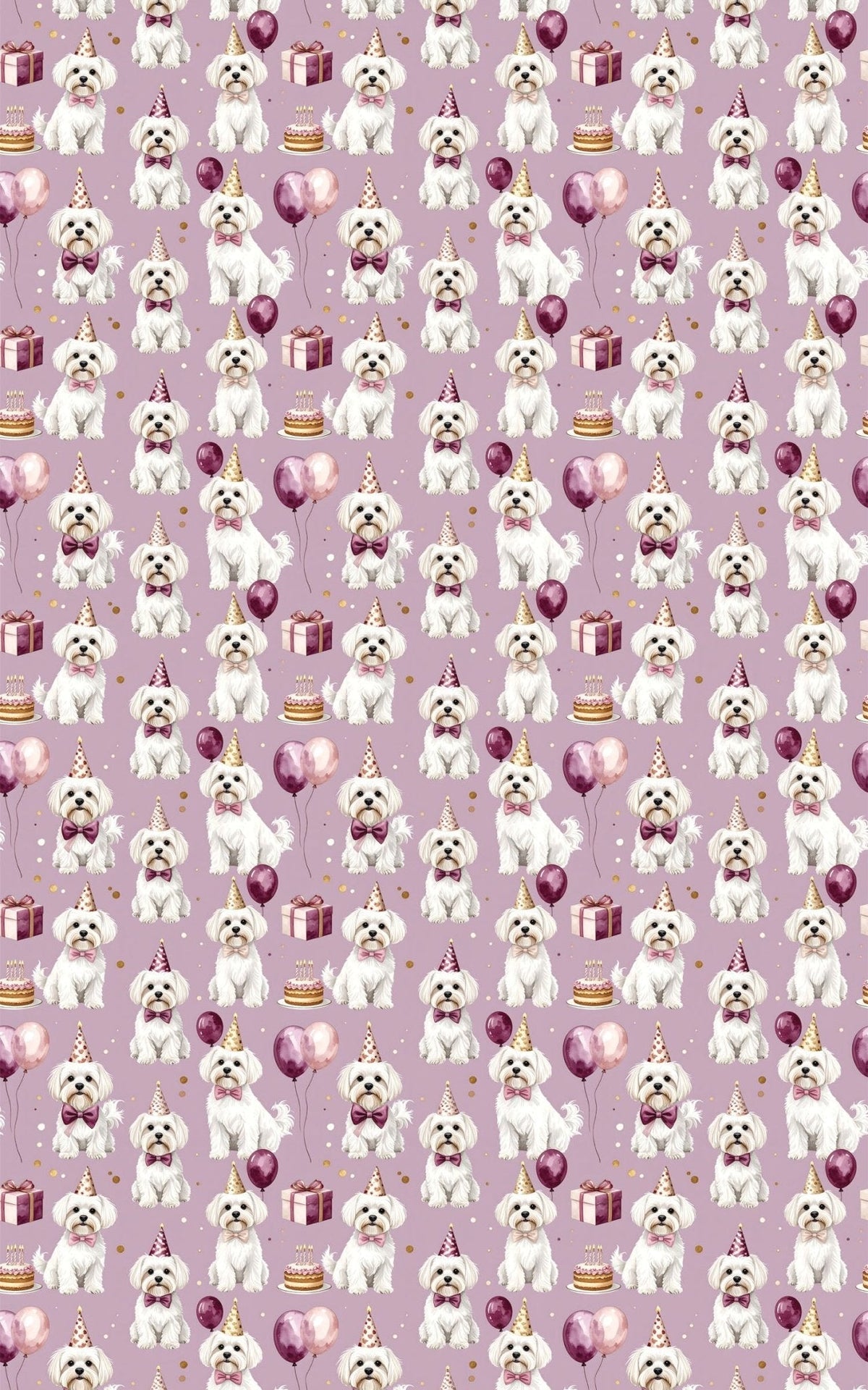 Elegant Birthday Maltese Wrapping Paper