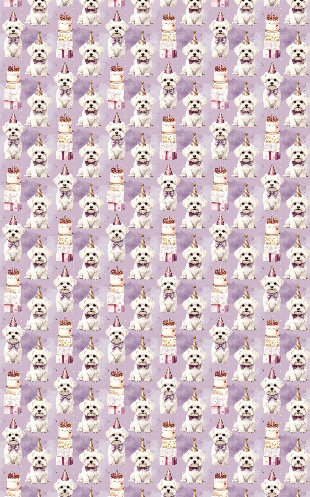 Maltese Birthday Bash Wrapping Paper