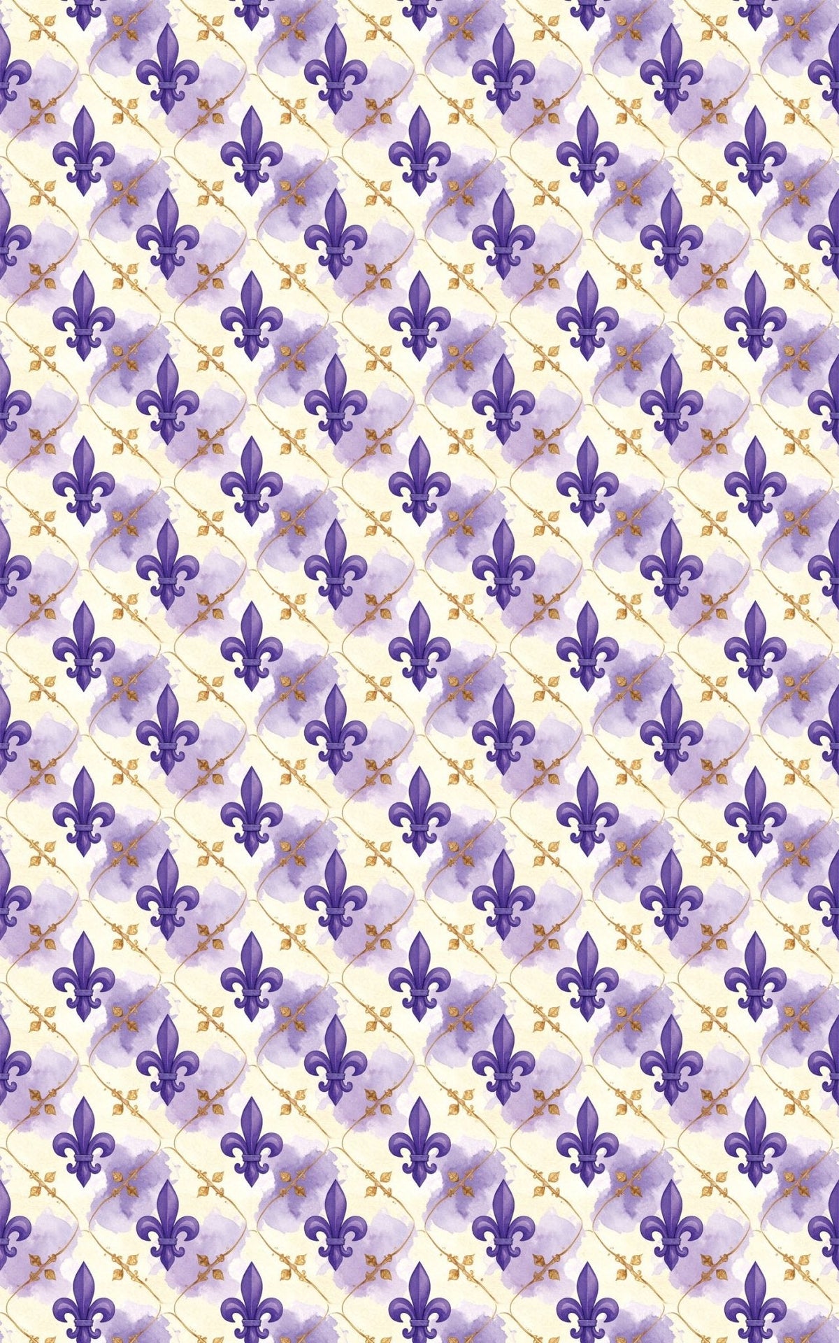 Ornamental Fleur-de-lis Rows Wrapping Paper