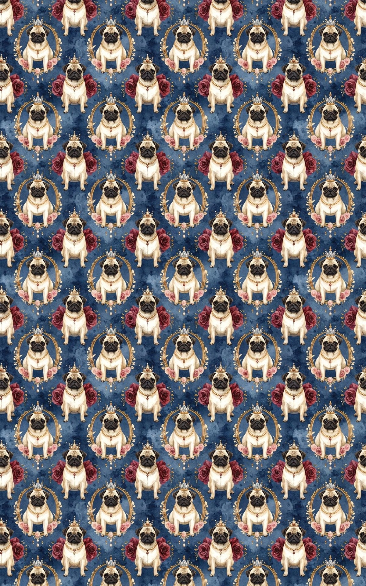 Regal Pug Celebration Wrapping Paper