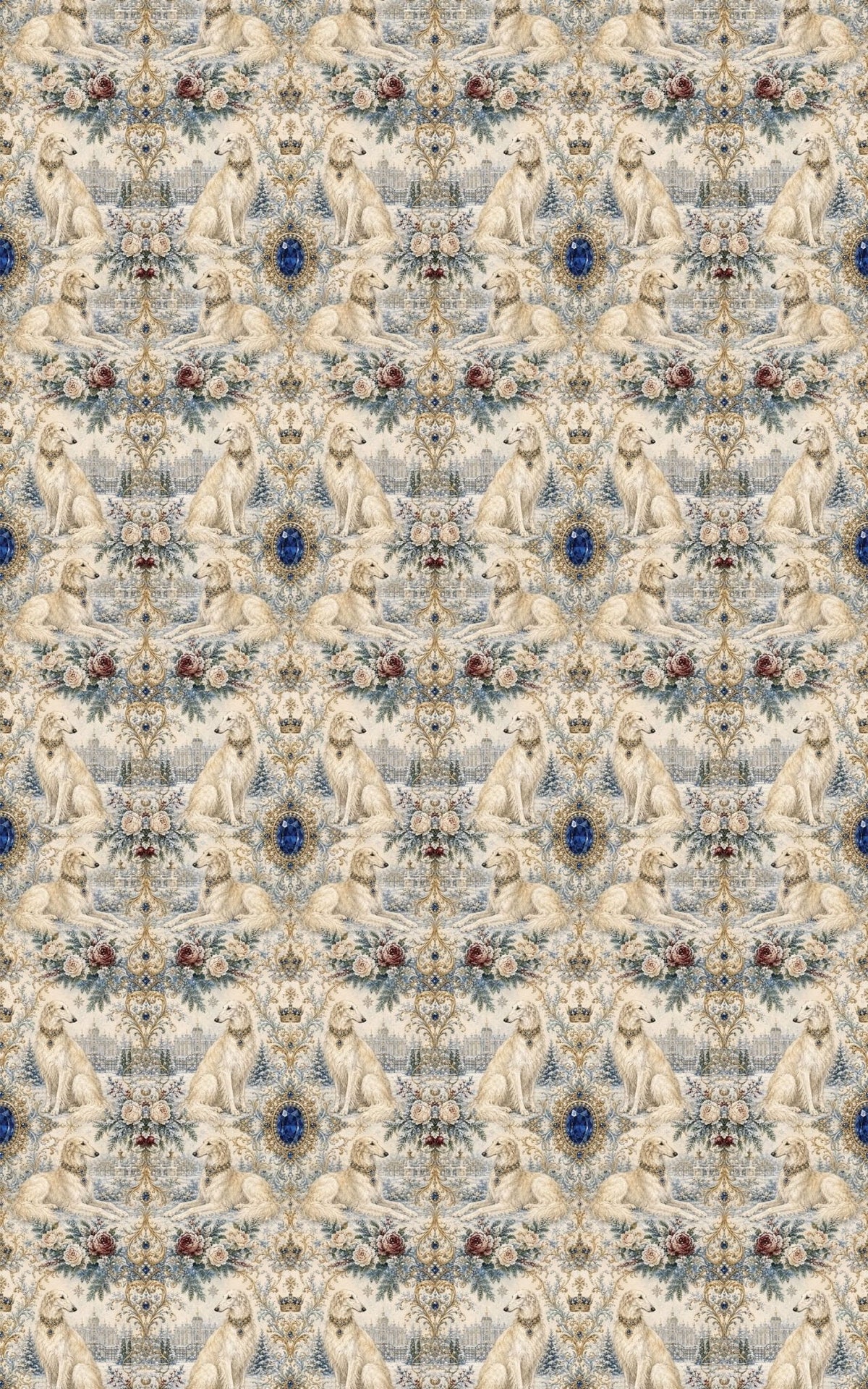 Jewel-collared Borzoi Wrapping Paper