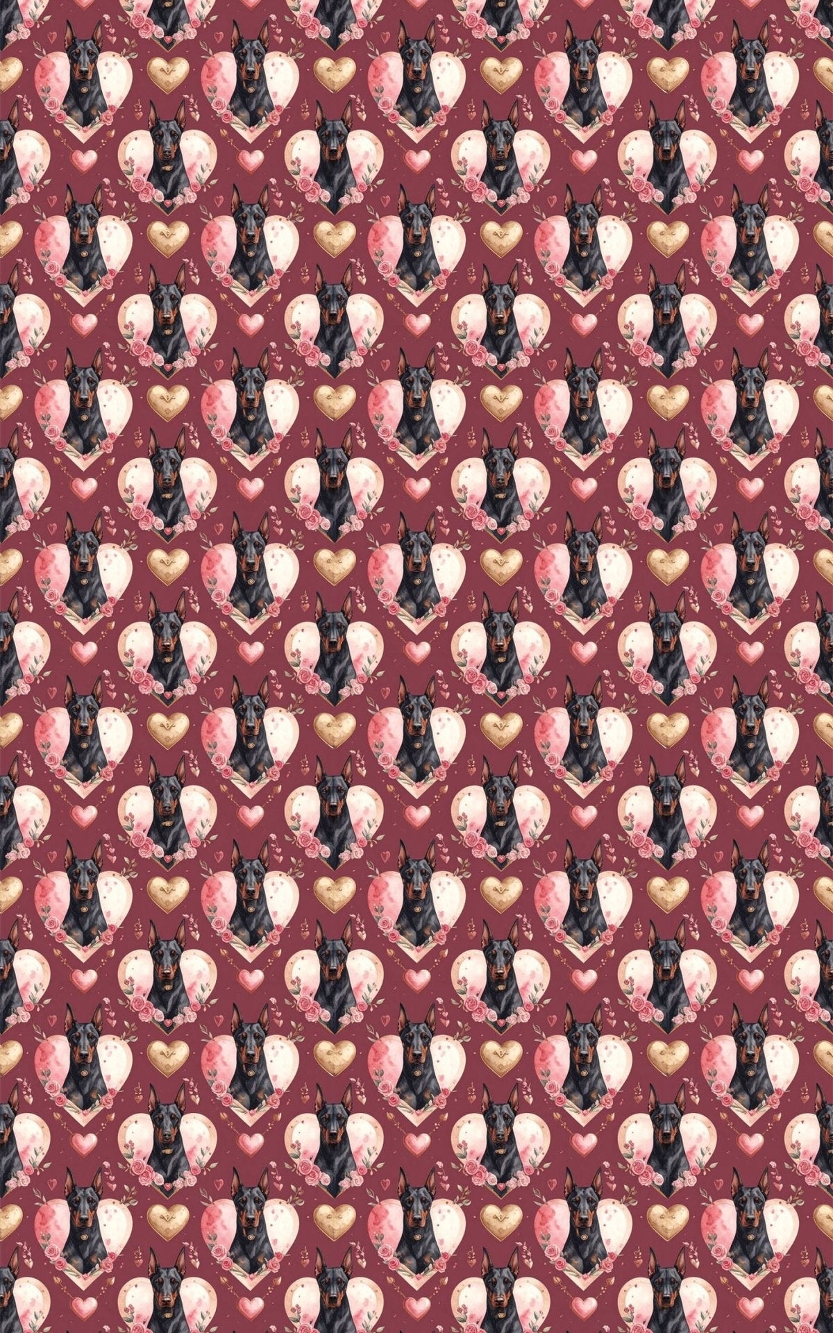 Romantic Valentine’s Doberman Wrapping Paper