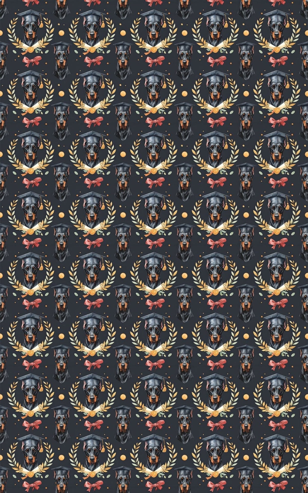 Graduation Doberman Wrapping Paper