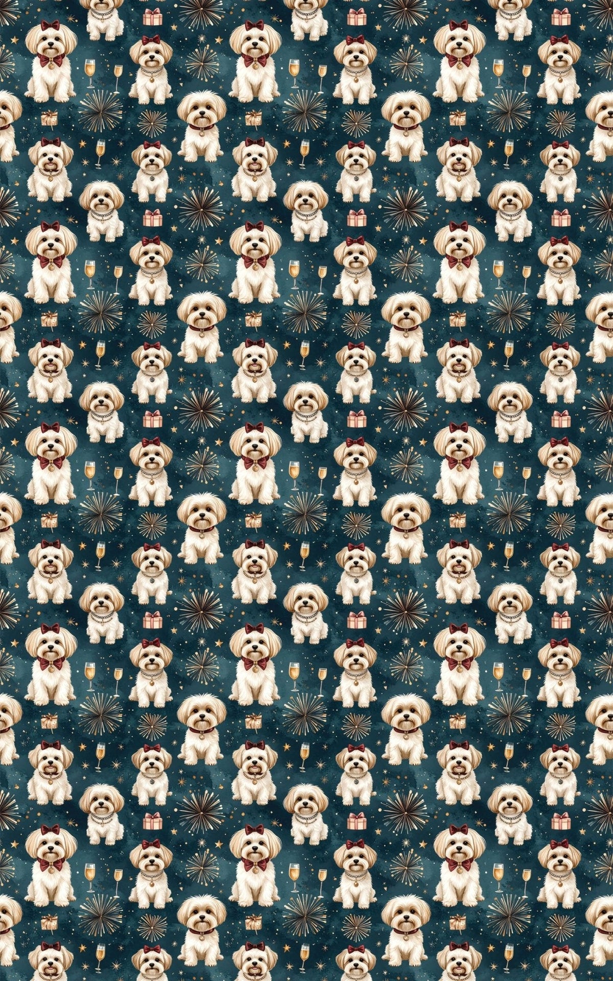 New Year’s Eve Maltese Wrapping Paper