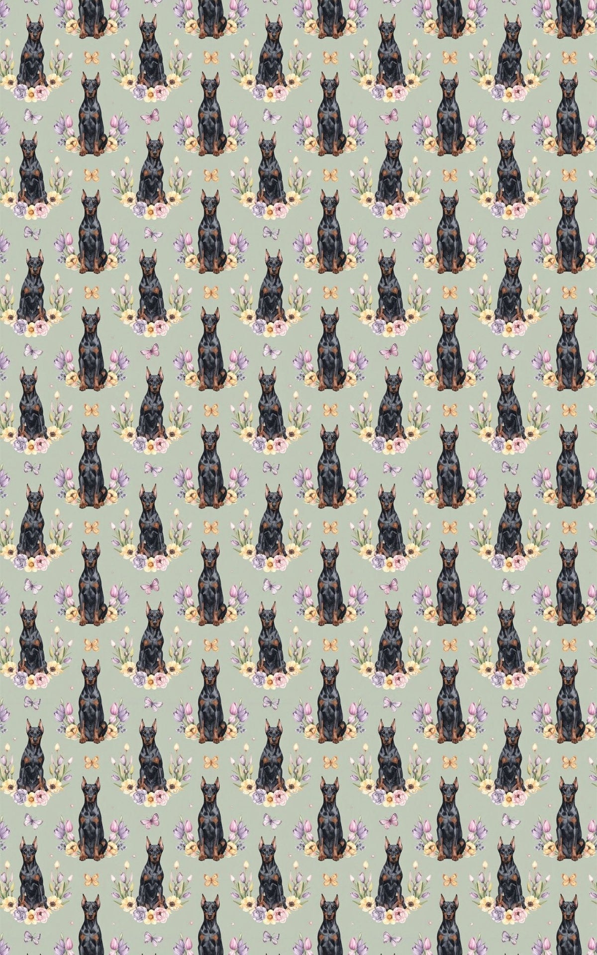 Spring Celebration Doberman Wrapping Paper