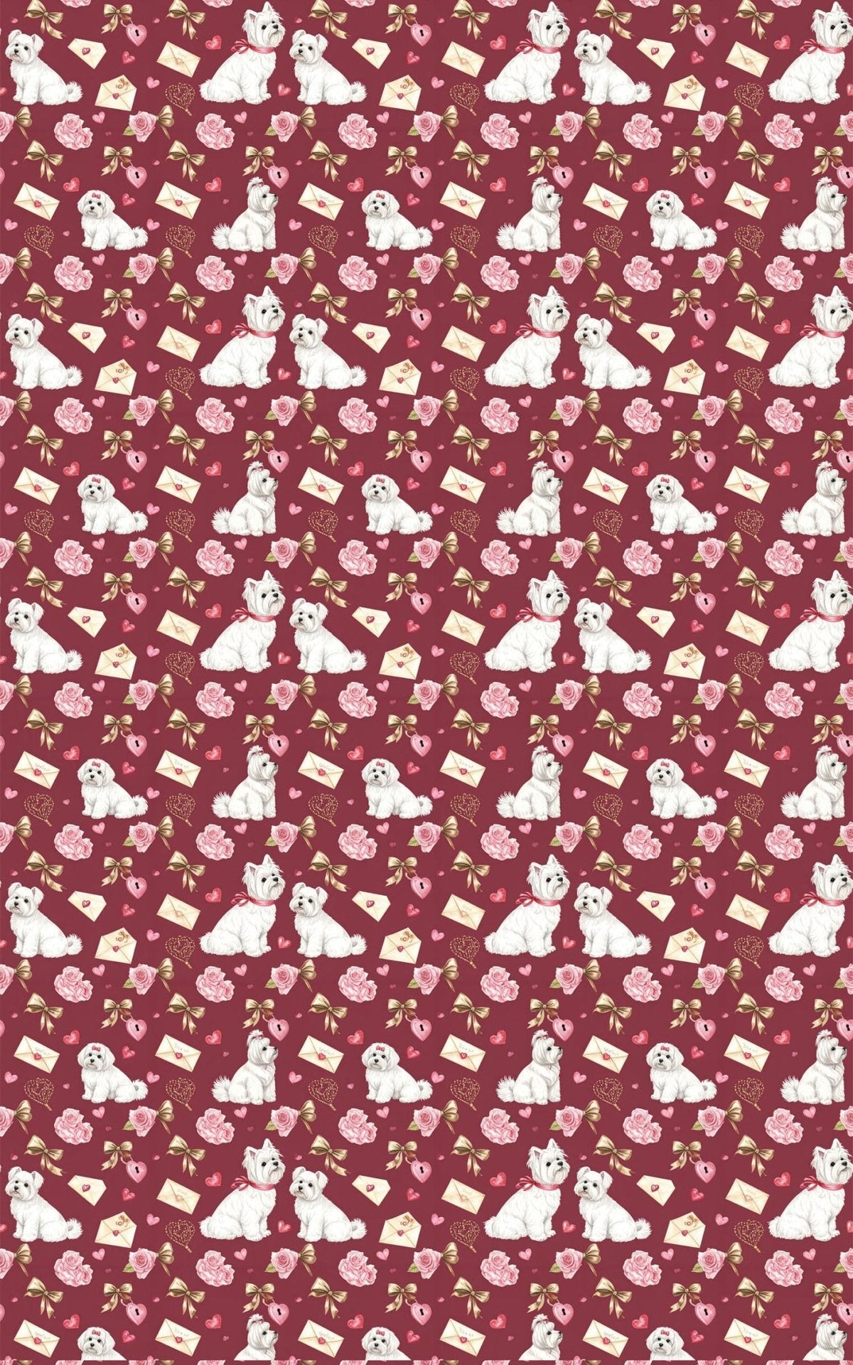 Charming Valentine’s Maltese Wrapping Paper