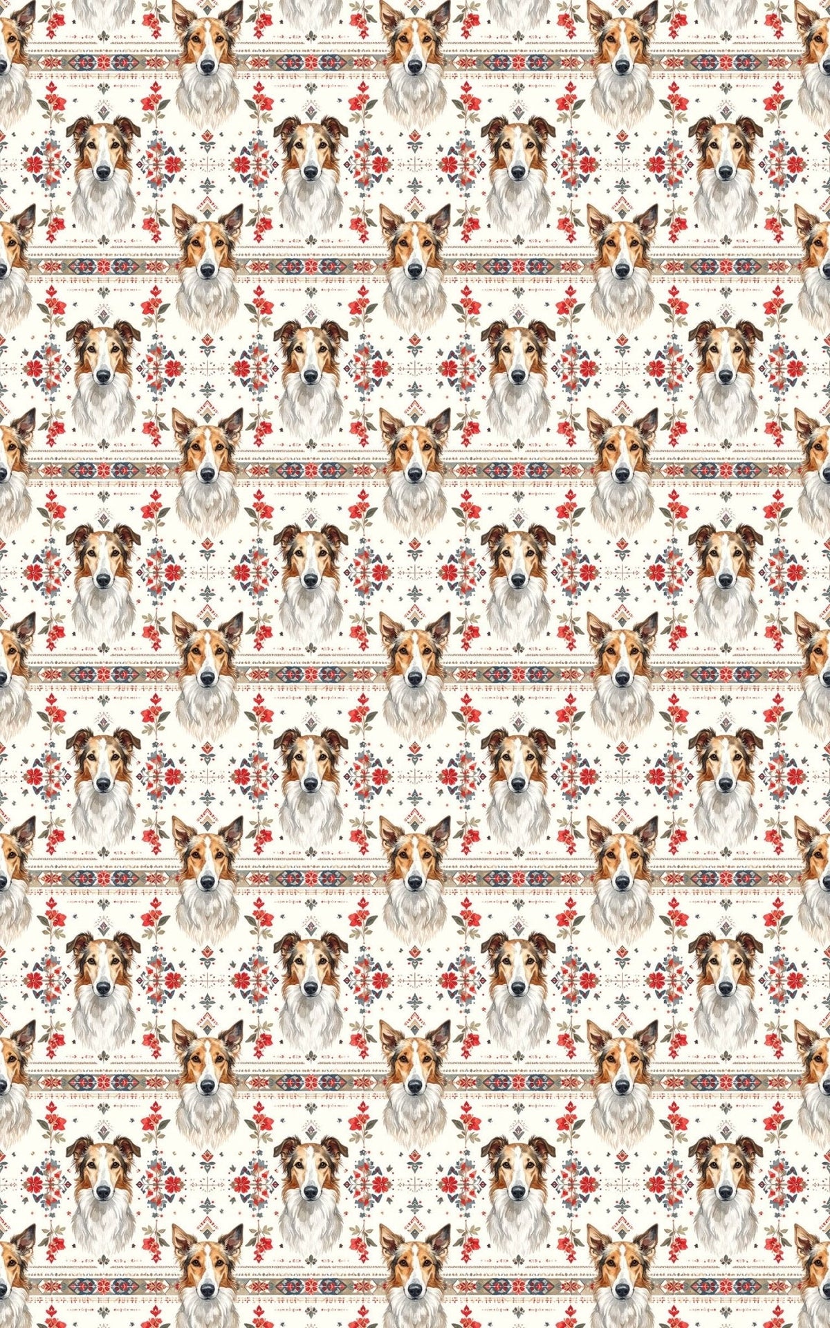 Russian Patterns Borzoi Wrapping Paper