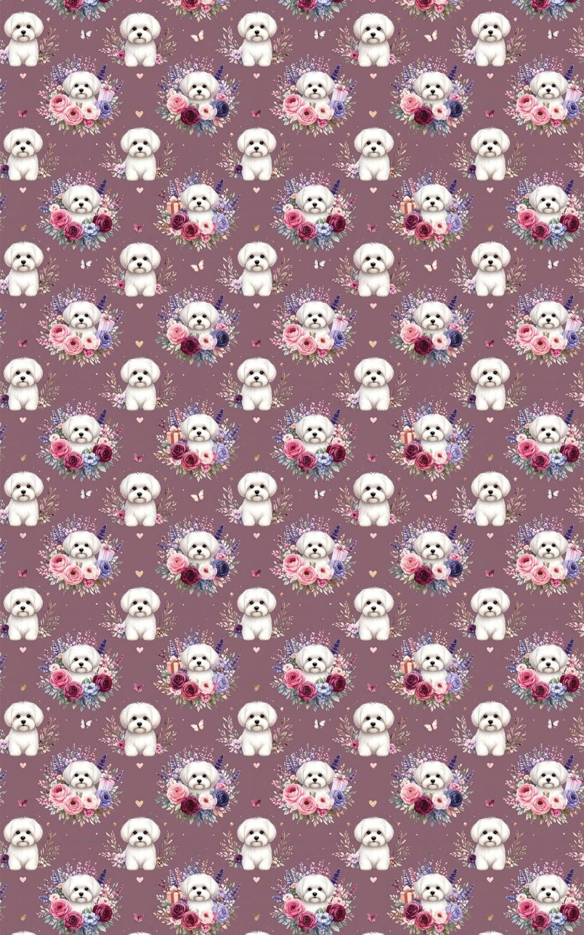 Floral Maltese Mother’s Day Wrapping Paper