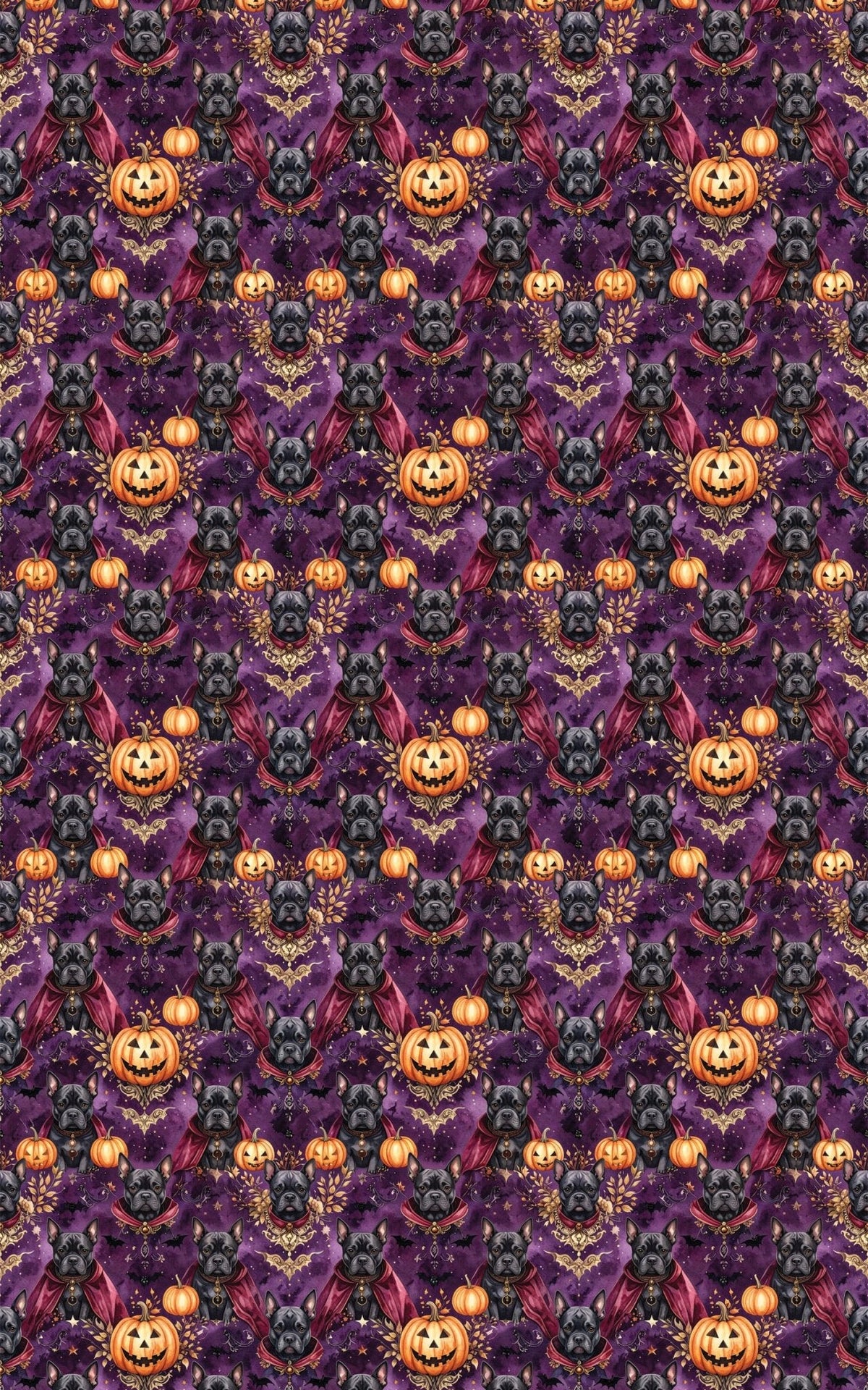 Gothic Halloween Staffies Wrapping Paper