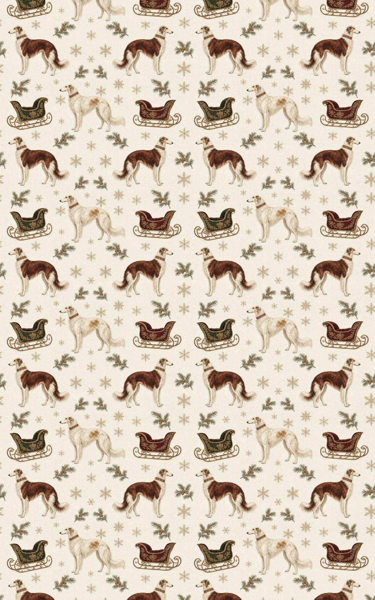Winter Sled Borzoi Wrapping Paper