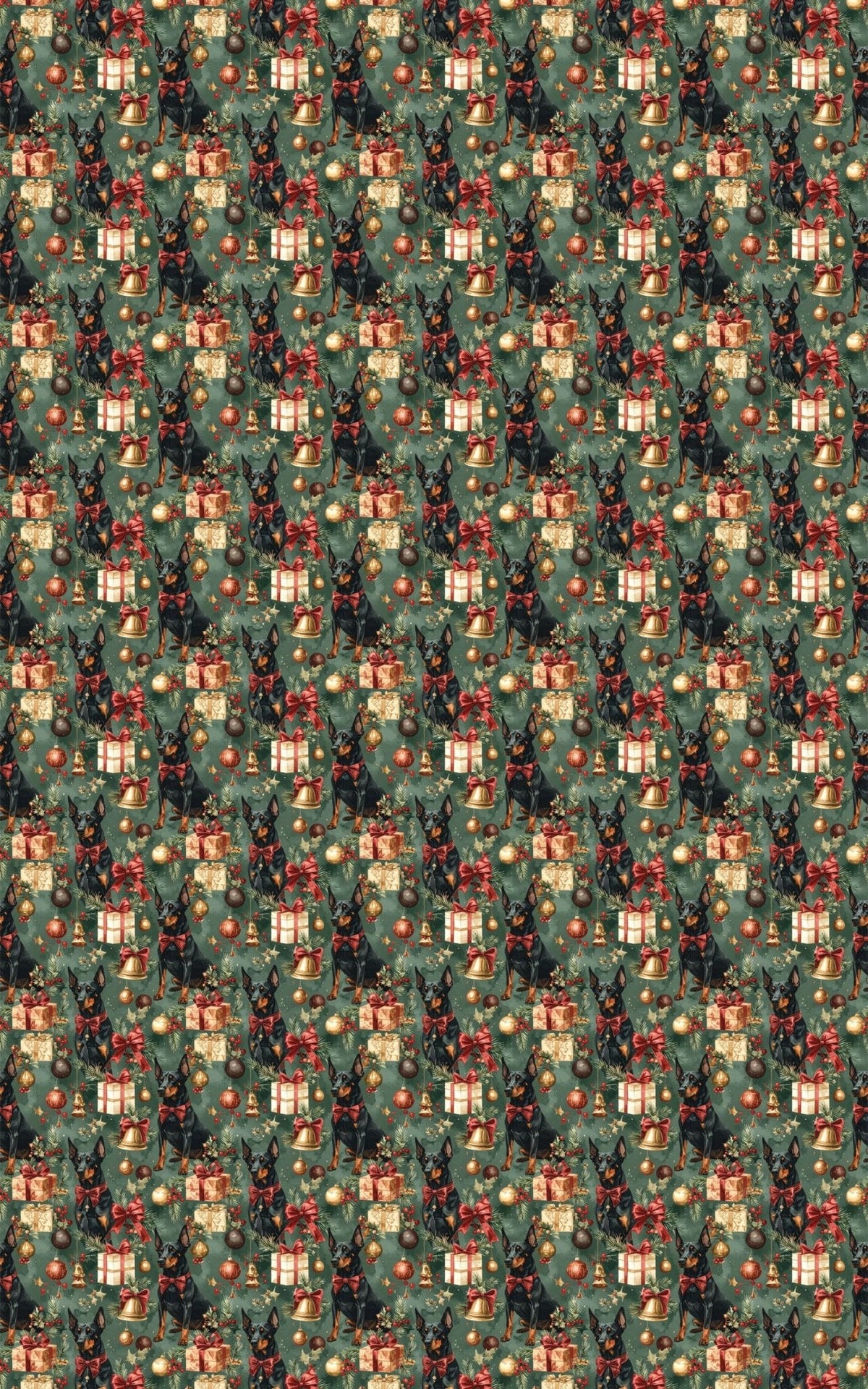 Victorian Christmas Doberman Wrapping Paper