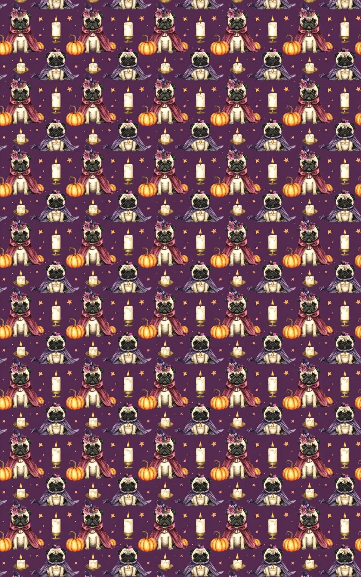 Spooky Gothic Pug Wrapping Paper