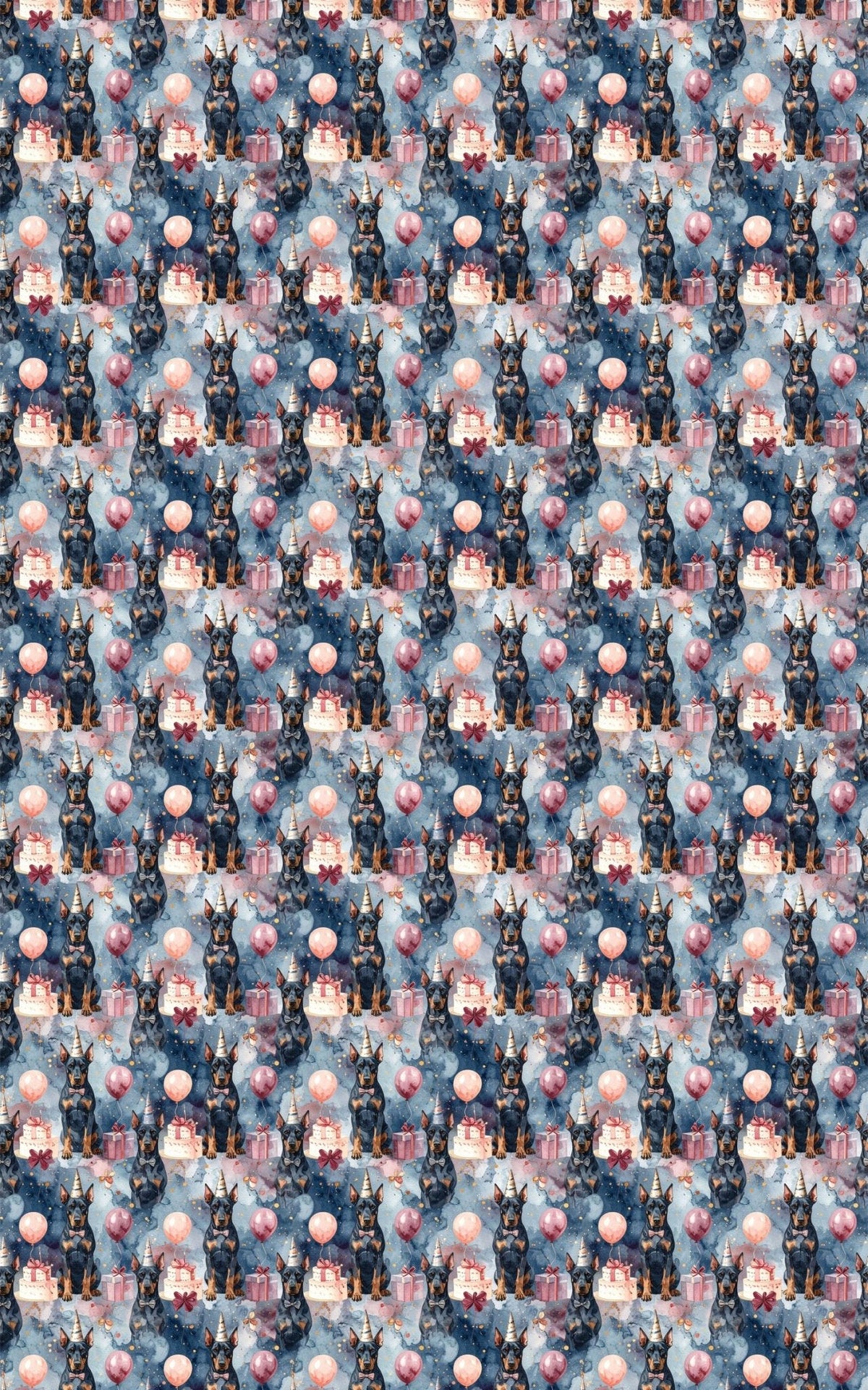 Elegant Birthday Dobermans Wrapping Paper