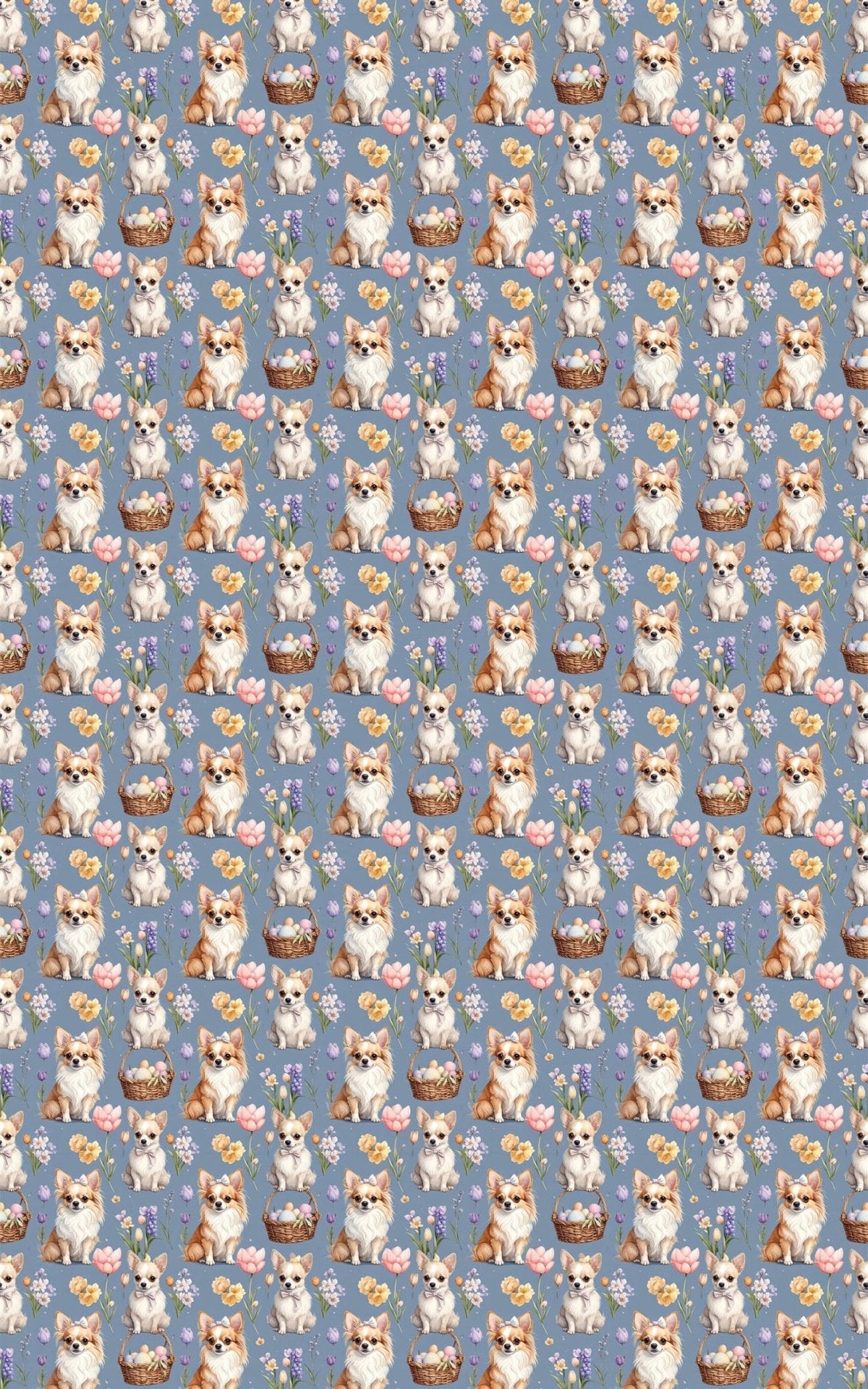 Easter Chihuahua Garden Wrapping Paper