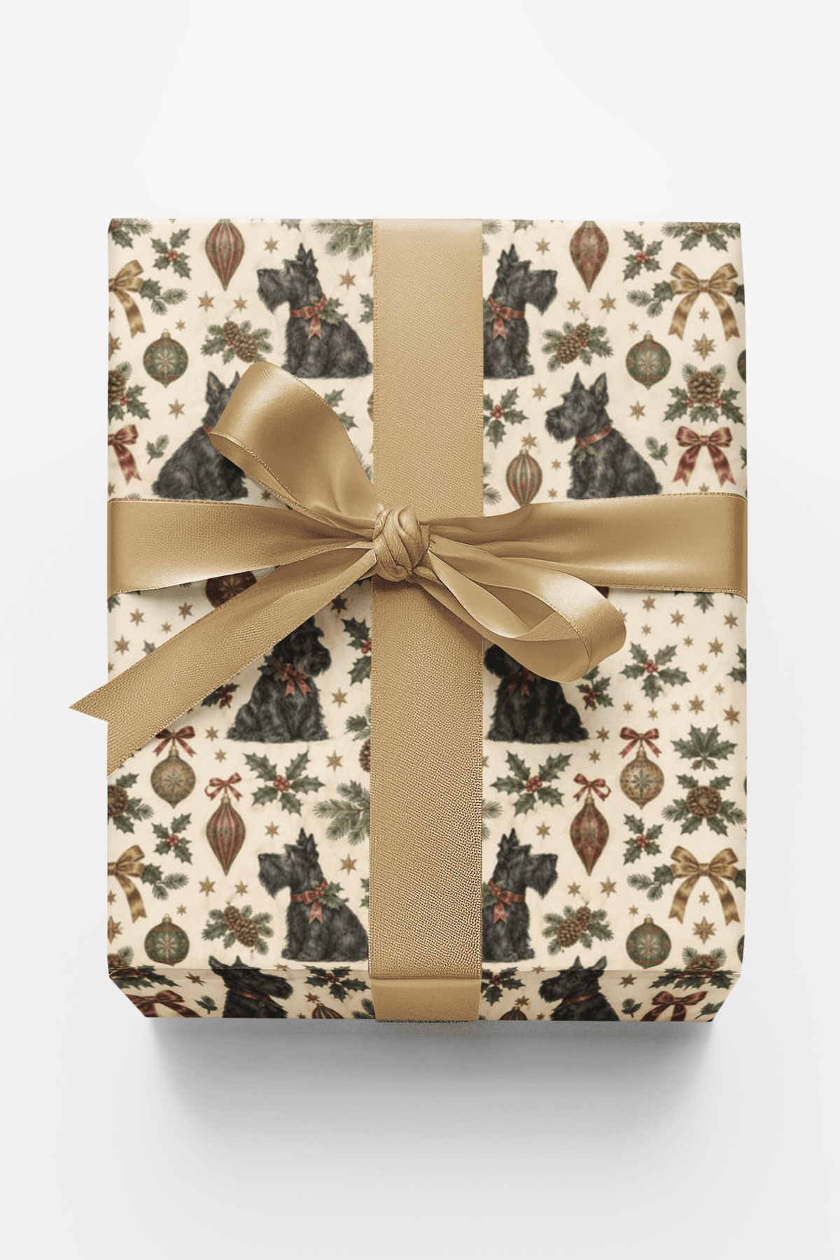 Vintage Christmas Scotties Wrapping Paper