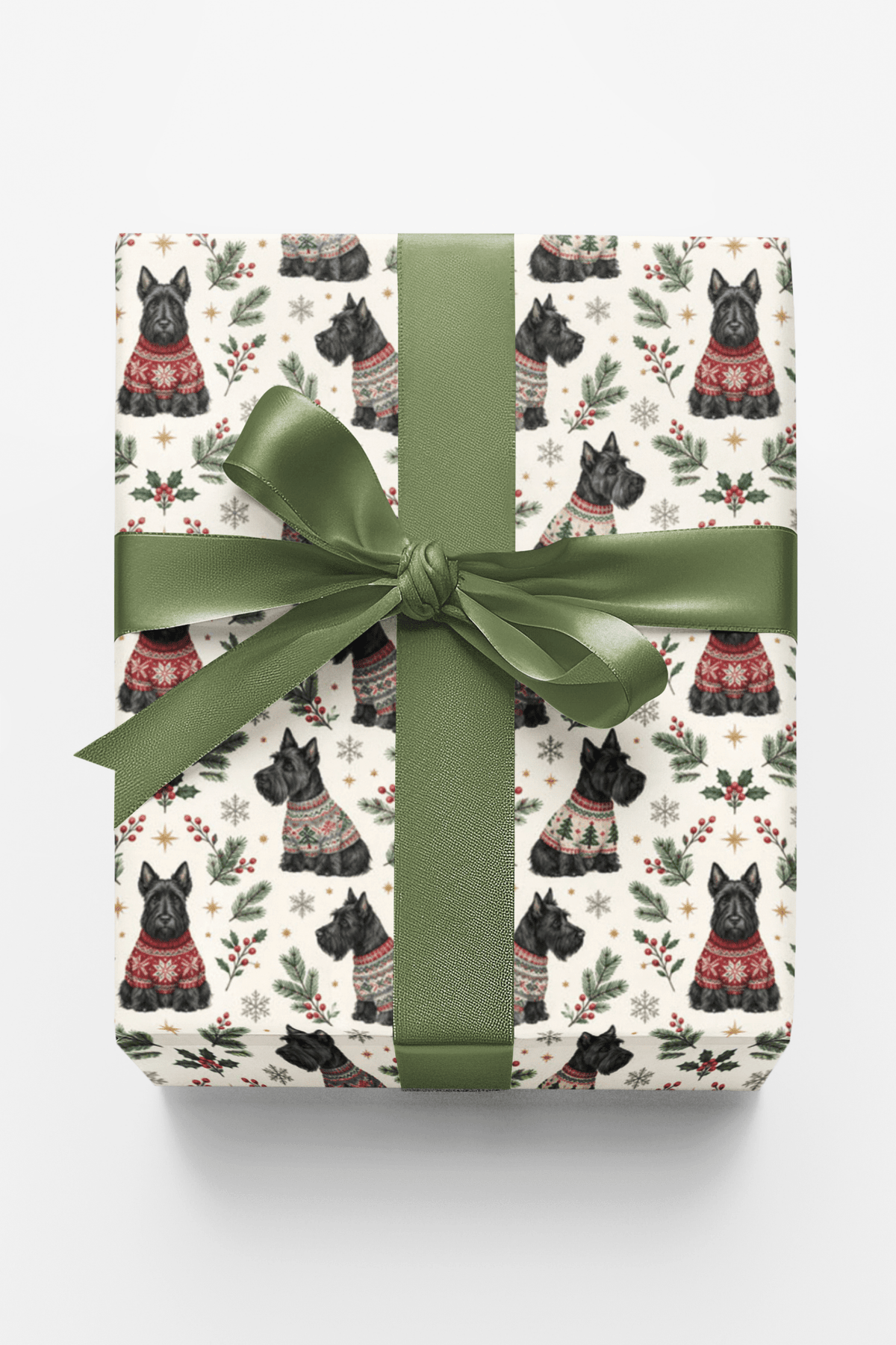 Scottie Christmas Sweater Wrapping Paper