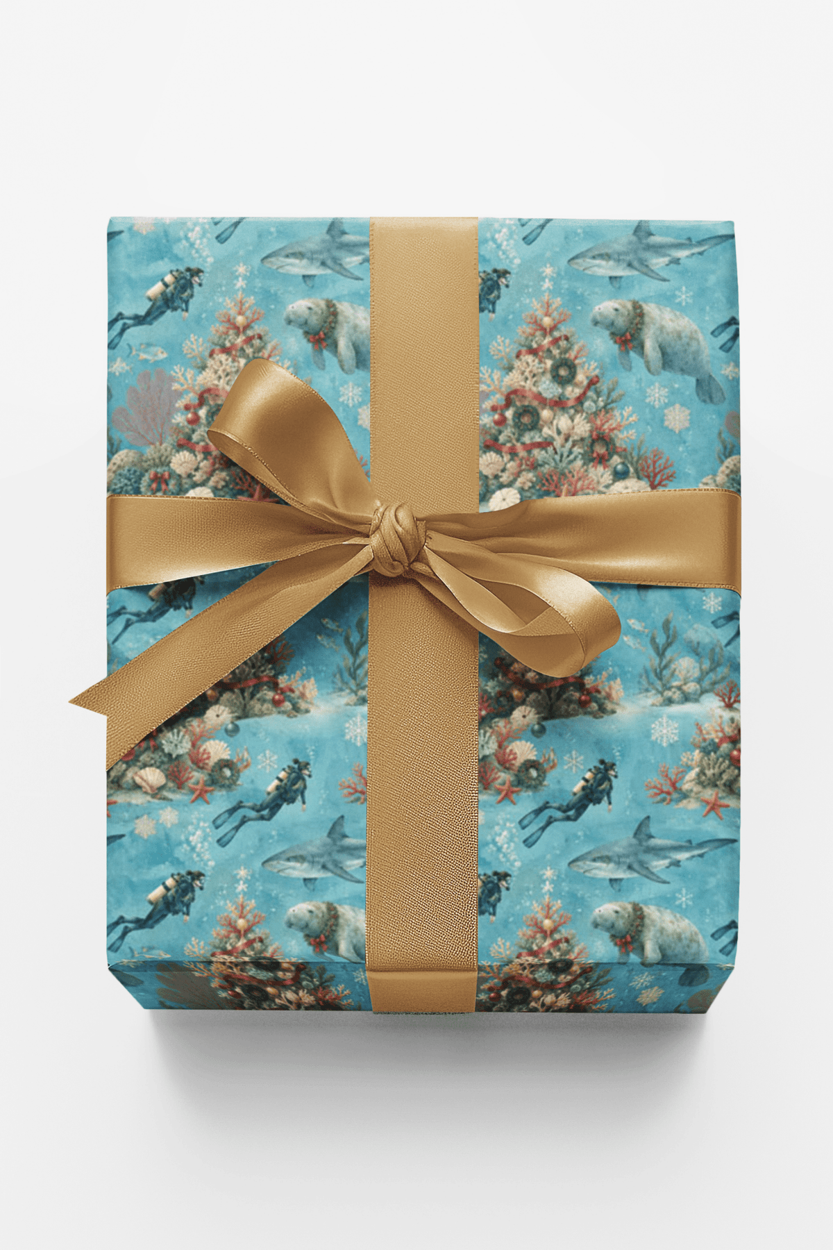 Christmas Reef Divers Wrapping Paper