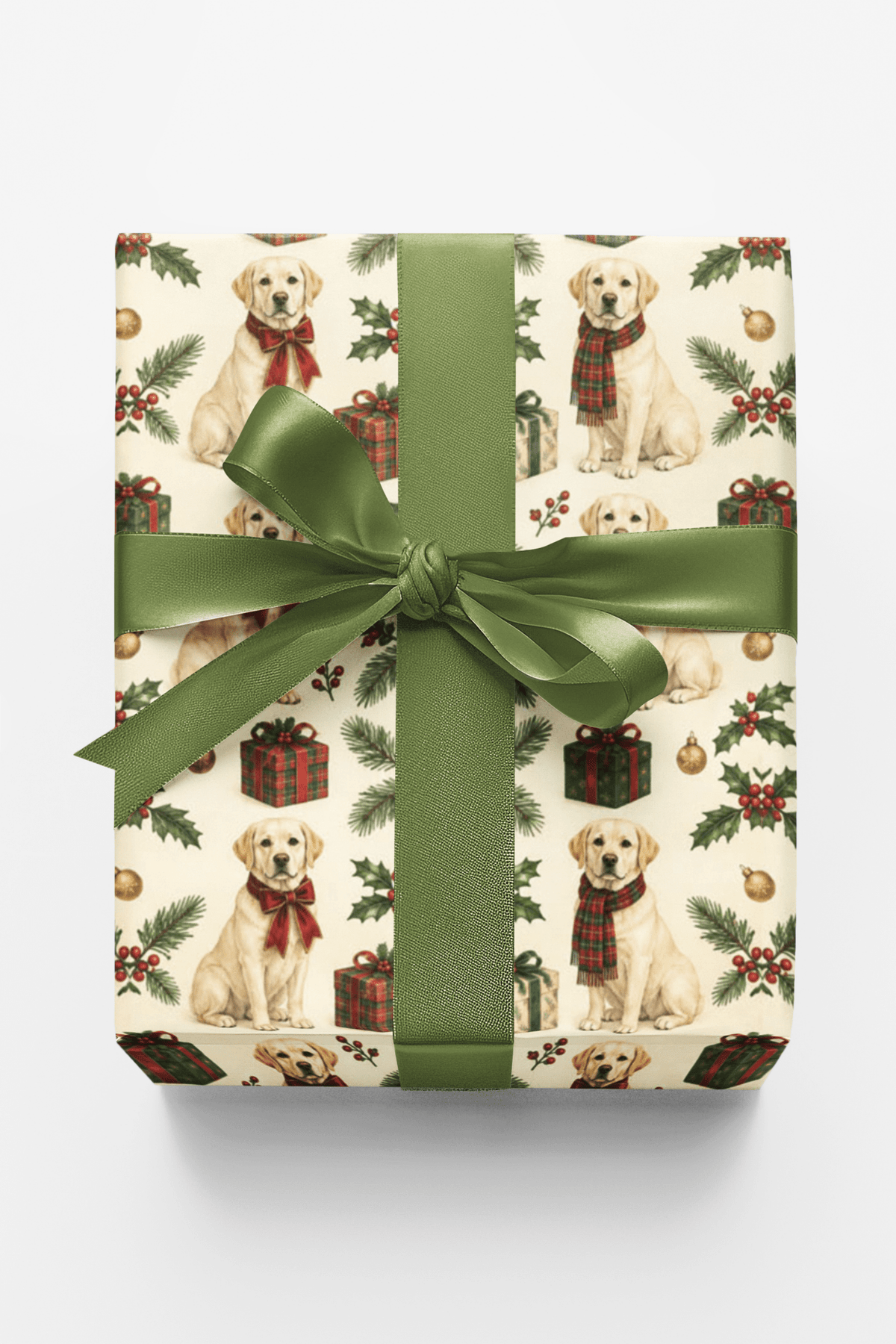 Christmas Cream-colored Lab Wrapping Paper