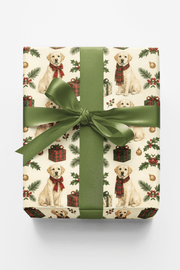 Christmas Cream-colored Lab Wrapping Paper