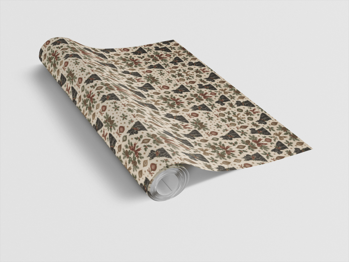 Vintage Christmas Scotties Wrapping Paper