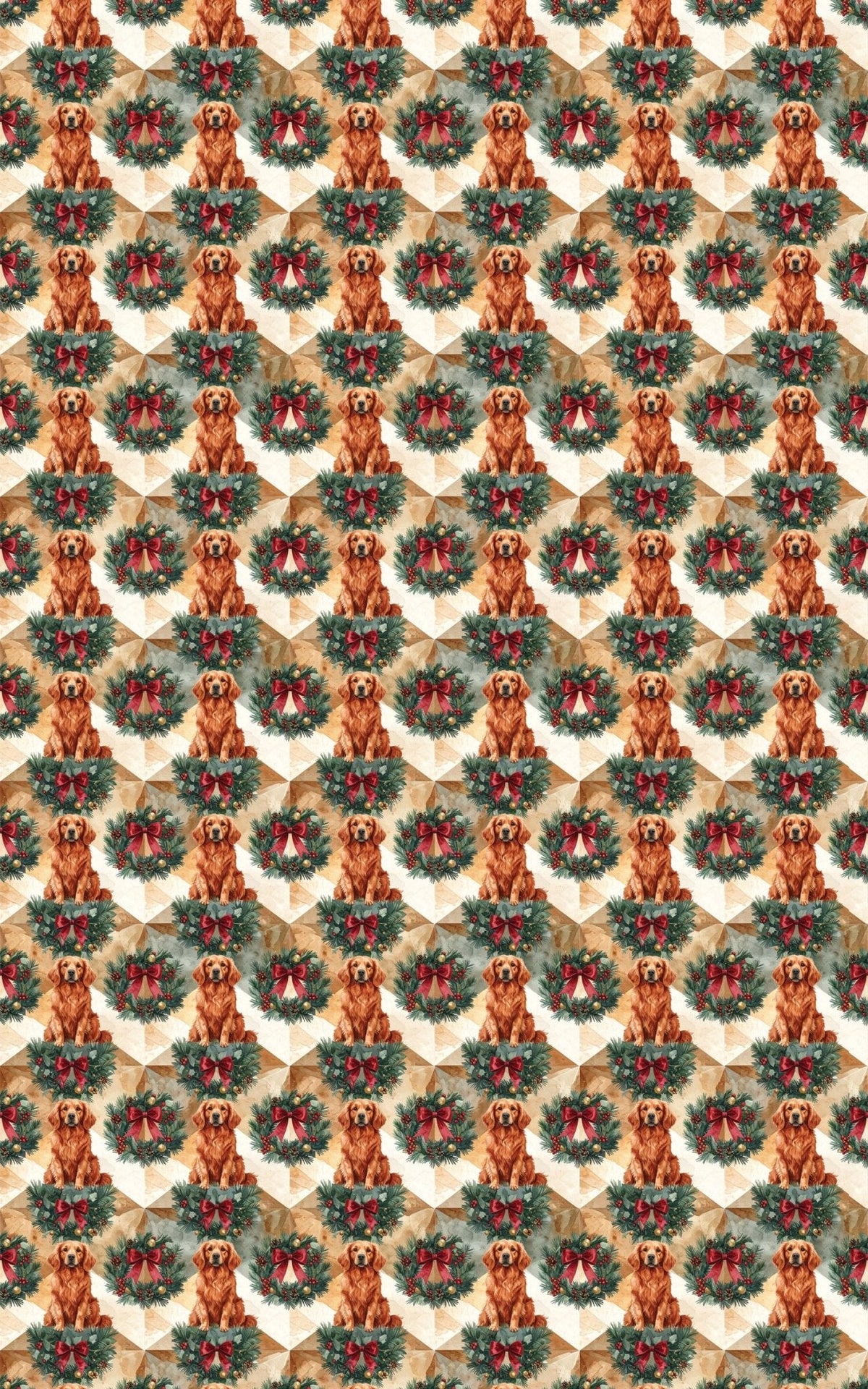 Victorian Christmas Golden Retrievers Wrapping Paper