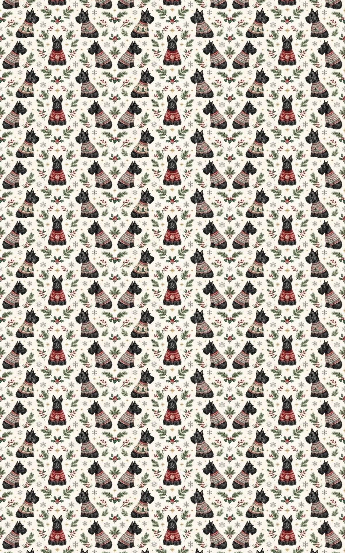 Scottie Christmas Sweater Wrapping Paper