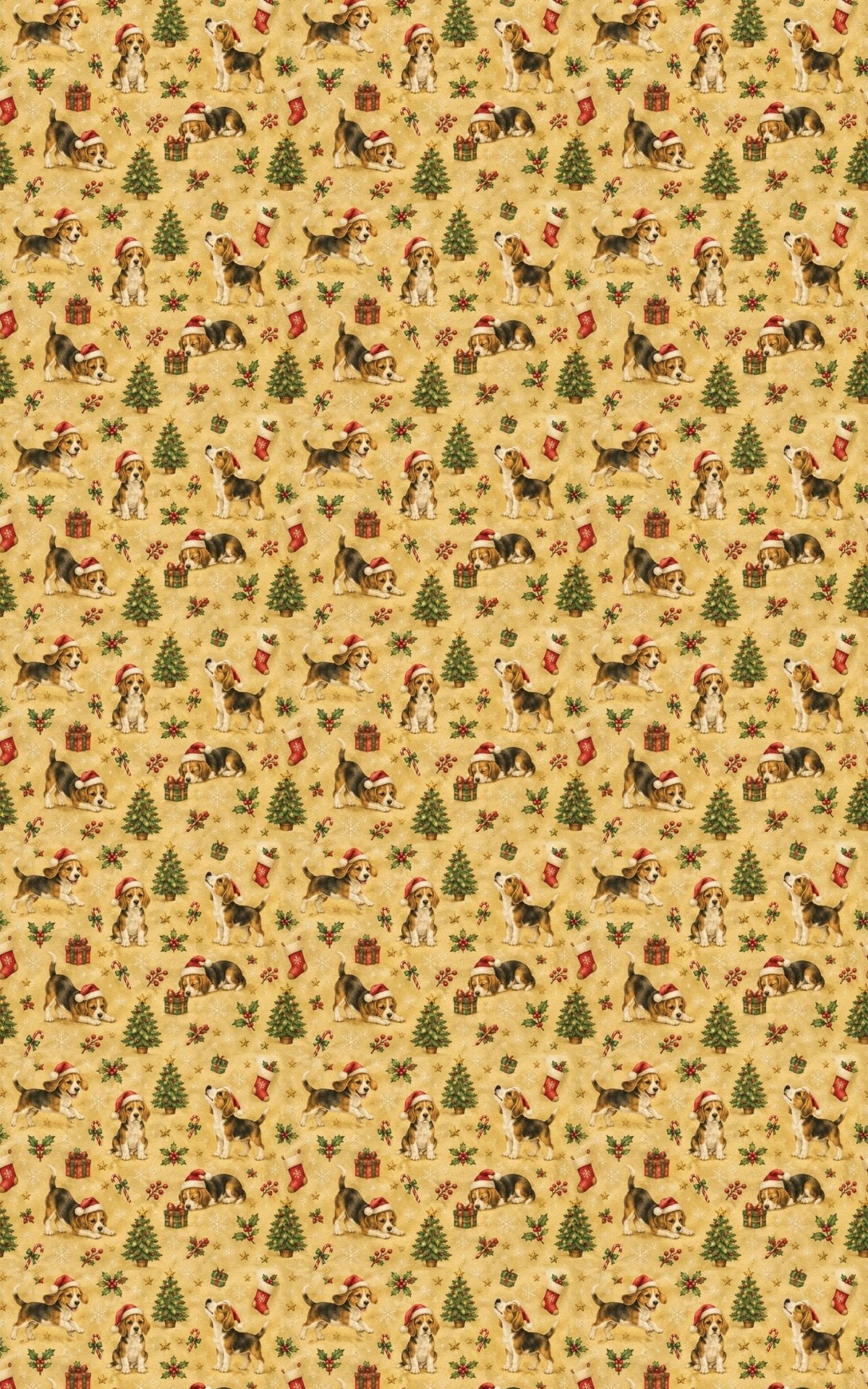 Beagles In Santa Hats Wrapping Paper