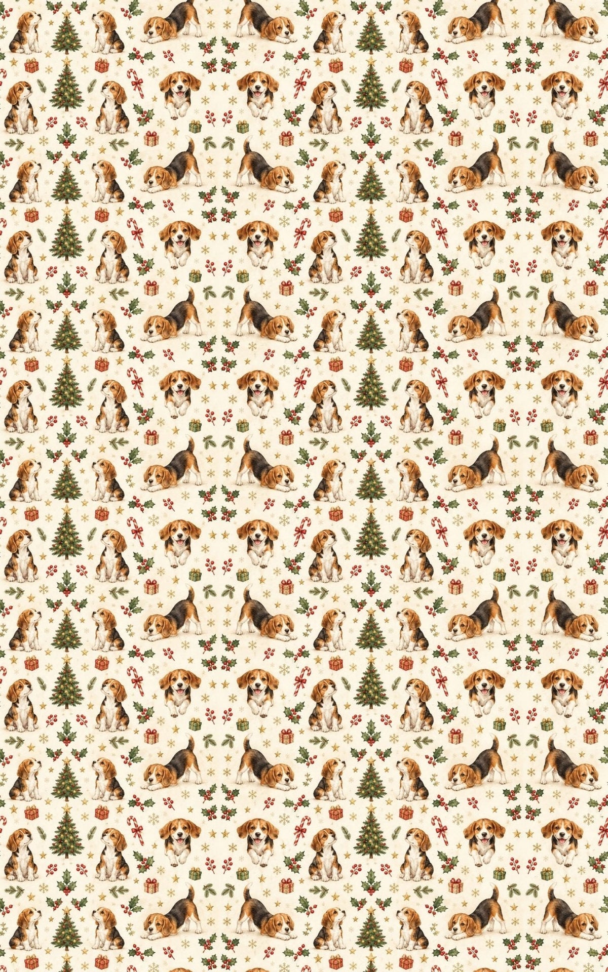 Merry Beagle Playtime Wrapping Paper