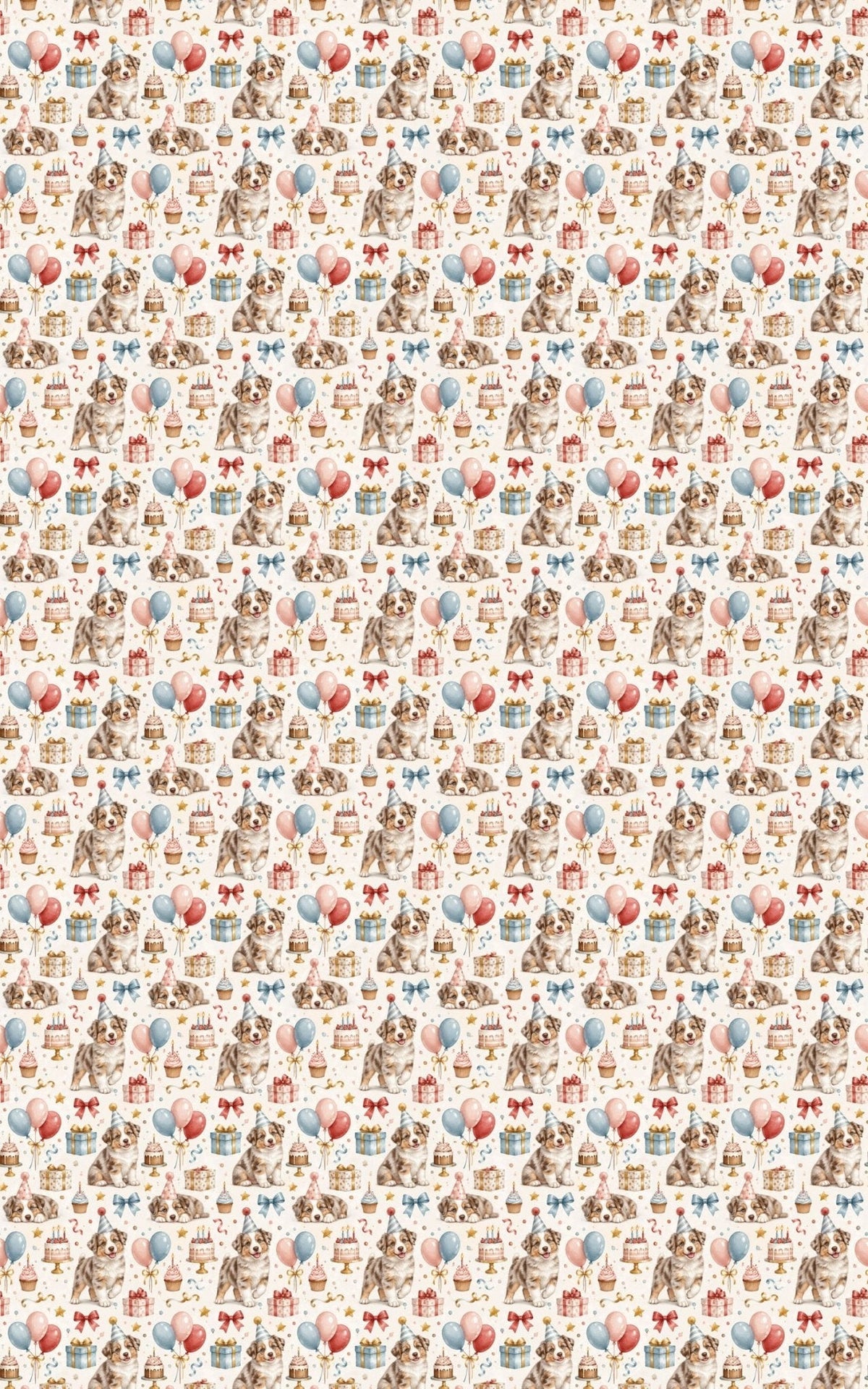 Birthday Party Red Merle Aussie Aussie Wrapping Paper