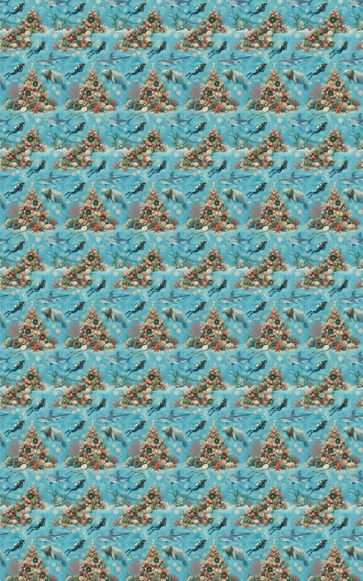 Christmas Reef Divers Wrapping Paper