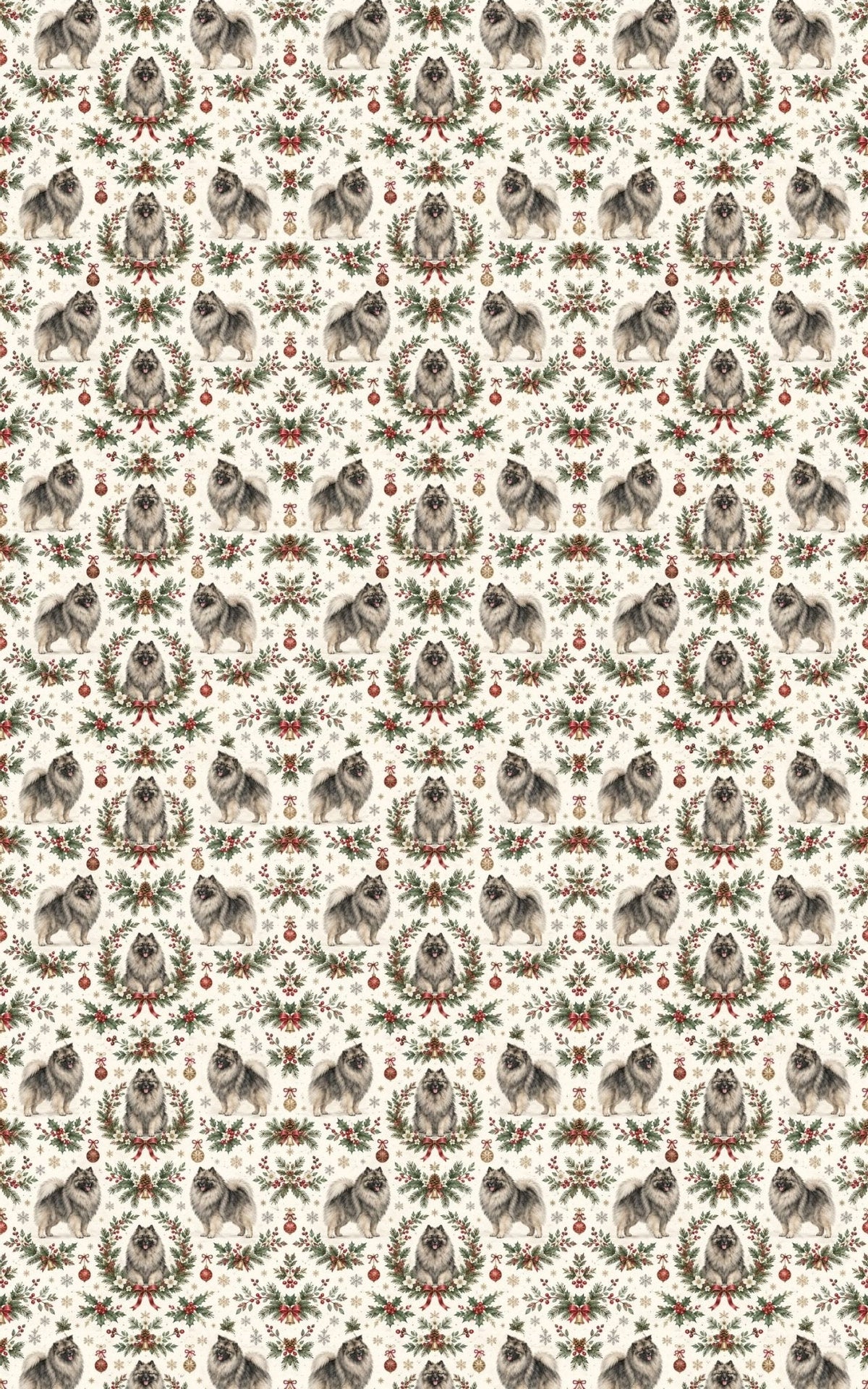 Winter Keeshond Christmas Garden Wrapping Paper
