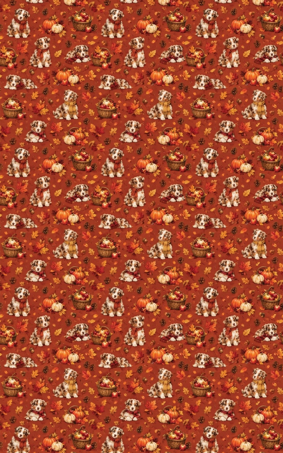 Red Merle Aussie Autumn Harvest Wrapping Paper