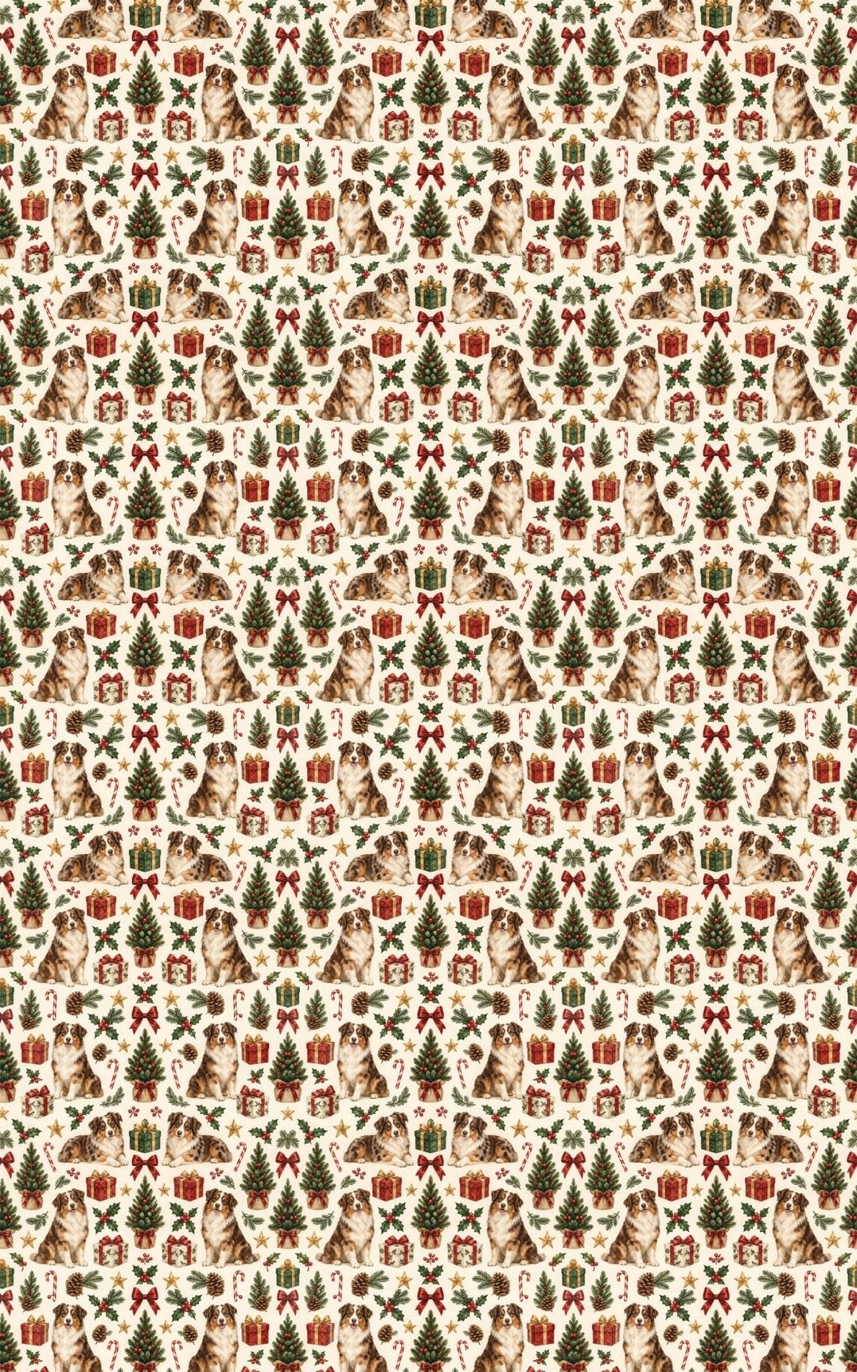Australian Sheperd Santa's Workshop Wrapping Paper