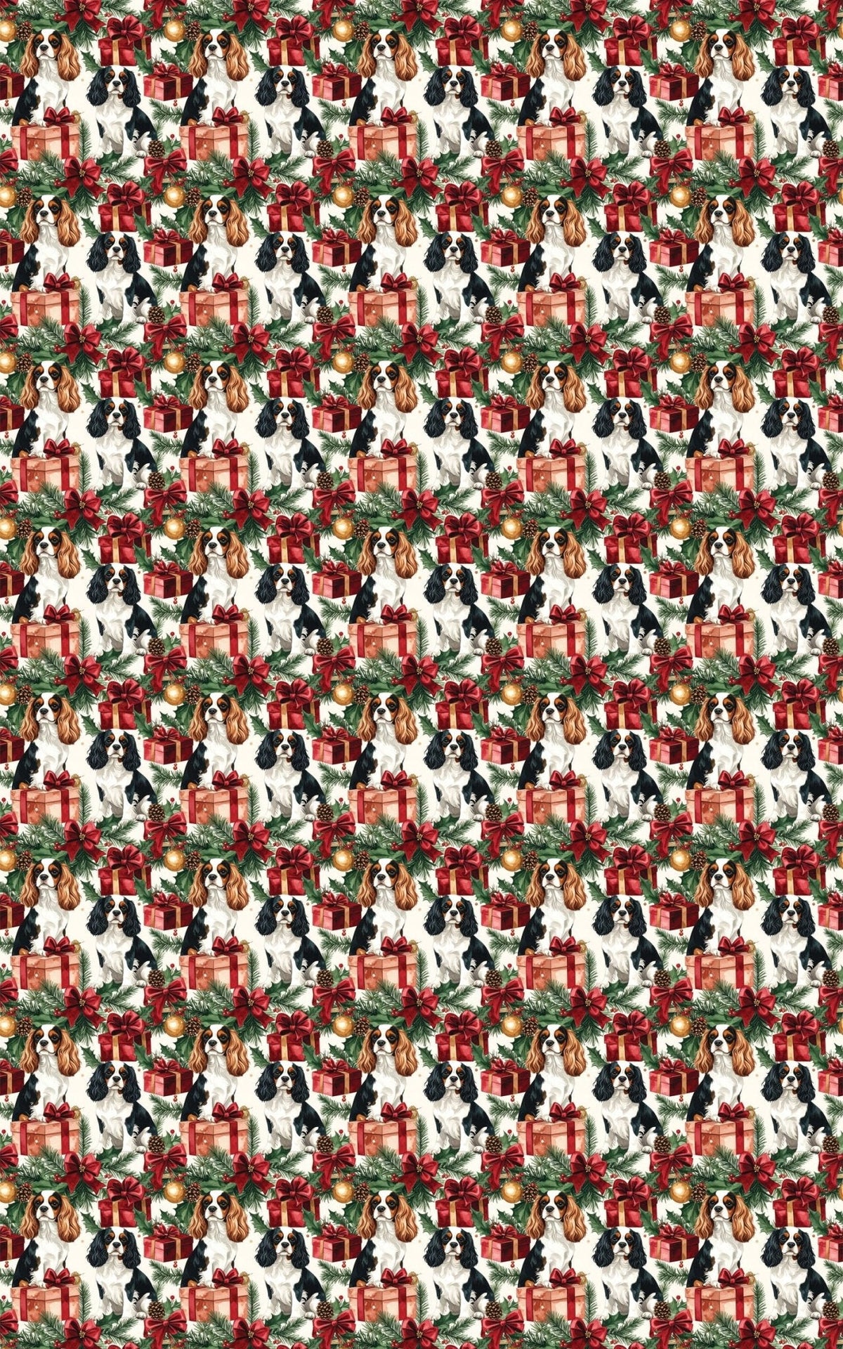 Cozy Christmas Presents & Cavaliers Wrapping Paper